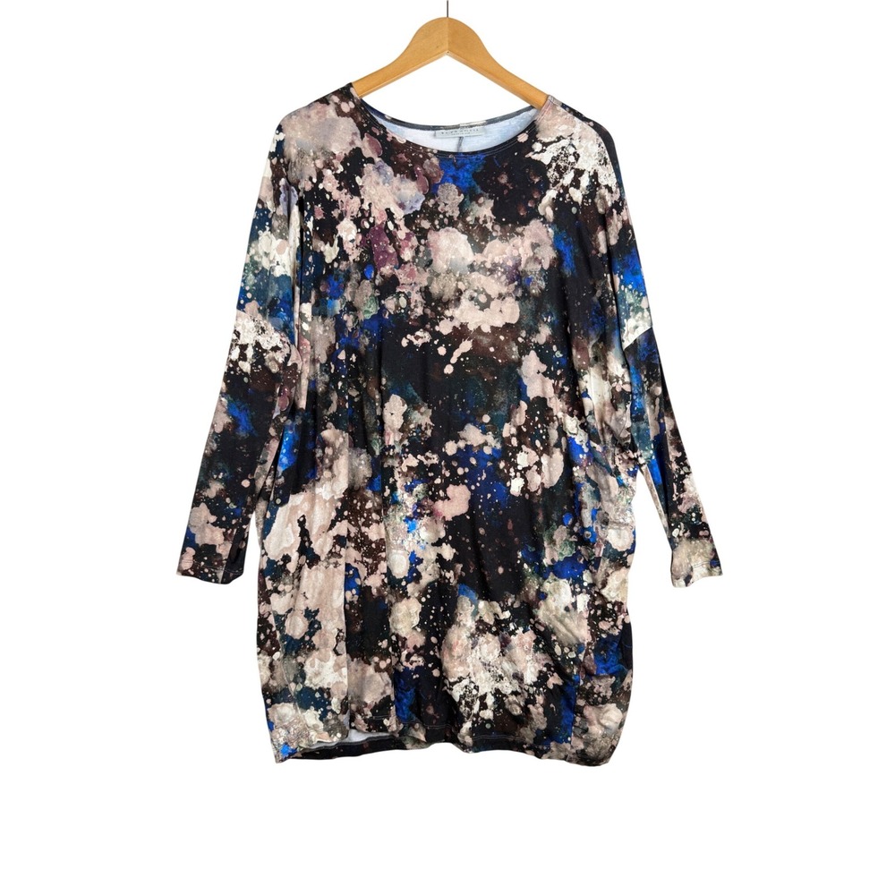 Bryn Walker Damien Tunic Lagenlook size Small Galassia Black/Blue